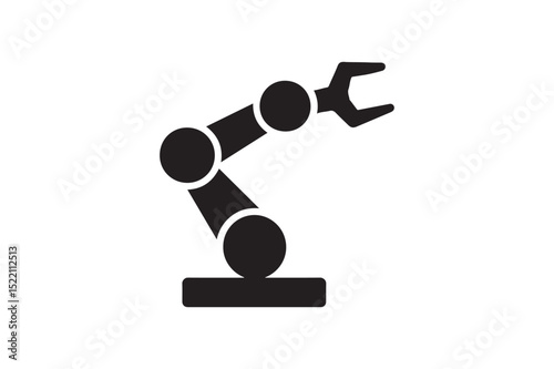 Robot Armature Link icon silhouette vector with white background