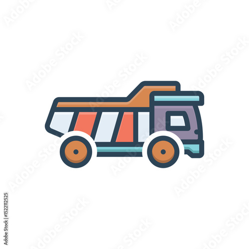 Color illustration icon for truck