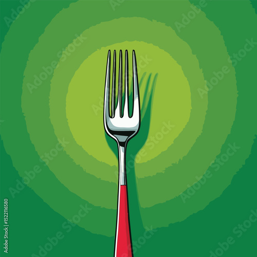 comic style vector fork image for graphic design