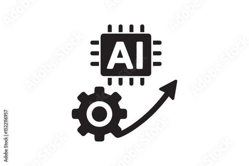Smart Mechanism Icon icon silhouette vector with white background