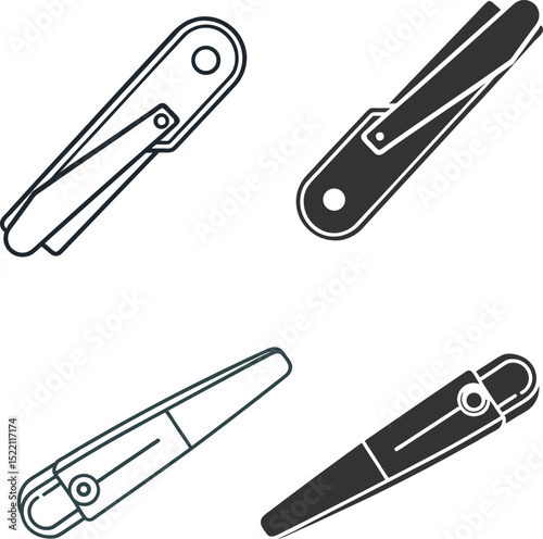 Silhouette Nail Clippers Flat Illustration in Simple Minimalist Style