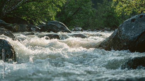 Roaring River Rapids with Sparkling Droplets/轟く川の急流と輝く水滴3