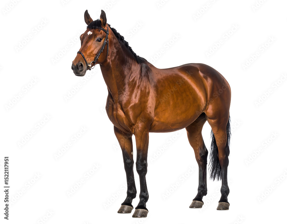 Obraz premium A stunning brown horse standing elegantly proud.