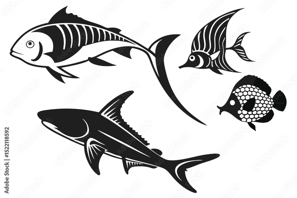 Fish icon vector isolated Fish icon vector isolated