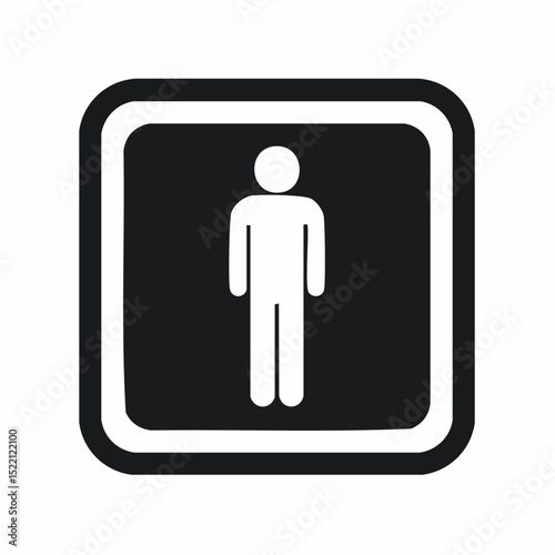 Clean vector icon for male toilet or restroom signage