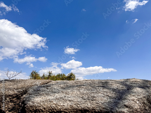 blue sky, rock, hill,view