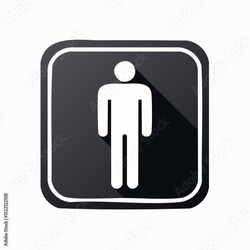 Clean vector icon for male toilet or restroom signage