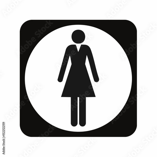  Flat vector icon indicating female toilet facilities