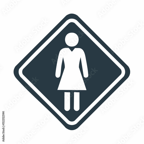  Flat vector icon indicating female toilet facilities