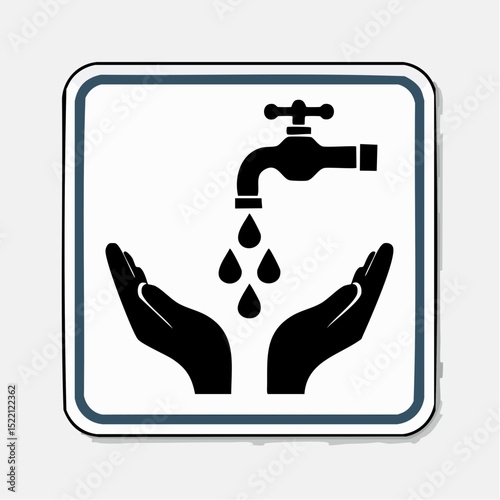 Clean hygiene reminder icon for hand washing facilities