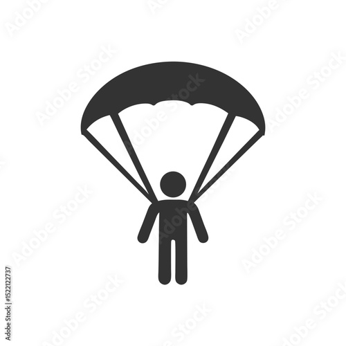 Parachute Icon Design Skydiving Person Vector.