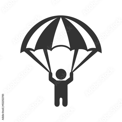 Parachute Icon Design Skydiving Person Vector.