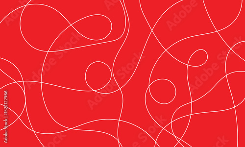 Thread line seamless pattern. Curvy intersections of ropes in organic smooth print. Abstract squiggly modern background with continuous lines. EPS 10 .