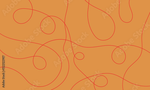Thread line seamless pattern. Curvy intersections of ropes in organic smooth print. Abstract squiggly modern background with continuous lines. EPS 10 .