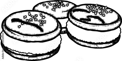 Three Semla Buns: Traditional Swedish Cream Filled Pastries with Almond Paste and Cardamom Flavor