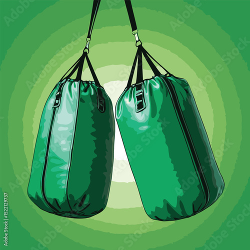 comic style vector punching bag image for graphic design