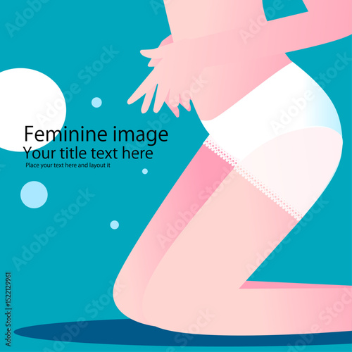 可愛い女性のボデイケアや美容のベクター画像