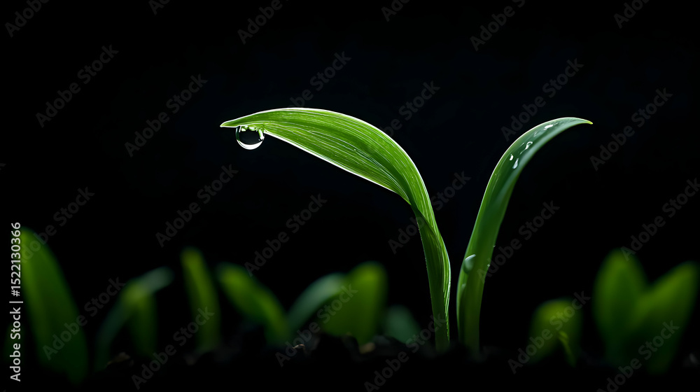 Close Up Of Fresh Green Seedling Sprout Close Up Of Fresh Green Seedling Sprout