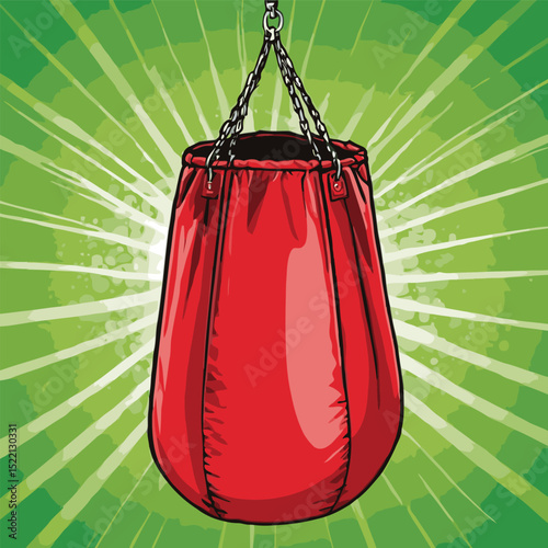 comic style vector punching bag image for graphic design