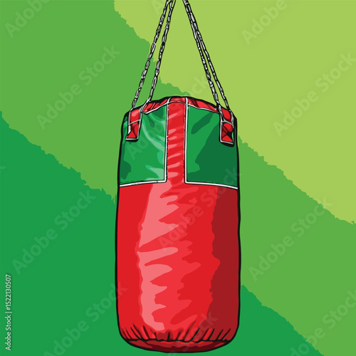 comic style vector punching bag image for graphic design
