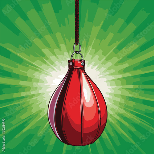 comic style vector punching bag image for graphic design