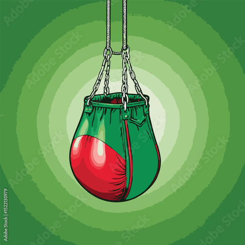 comic style vector punching bag image for graphic design