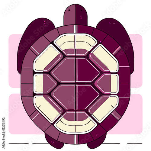 Illustration of a stylized turtle with a patterned shell