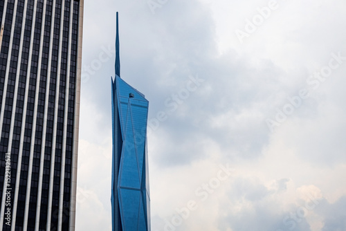View of Merdeka 118 tower from Kuala Lumpur Menara tower Malaysia