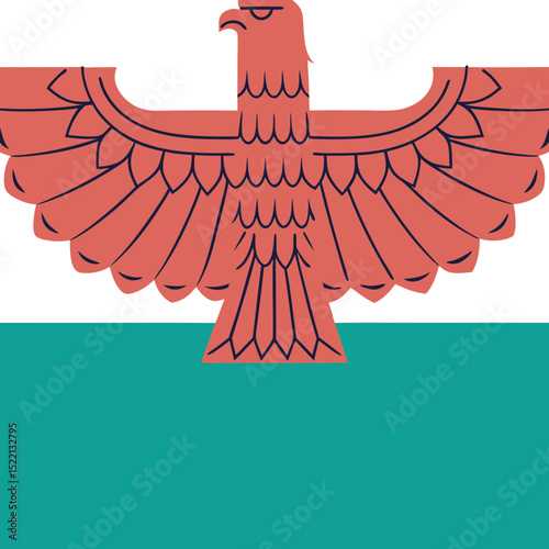Illustration of a stylized eagle with spread wings design