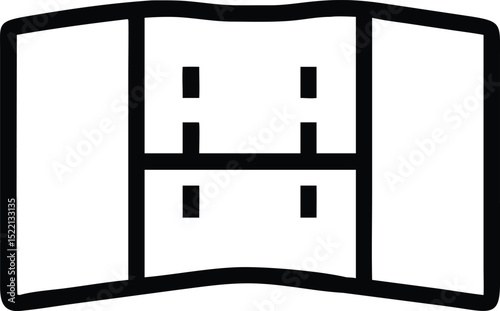 Room with windows icon black and white design isolated on white background