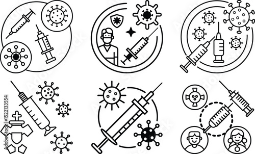 Vaccination Immunization Campaigns Vector Illustration  
