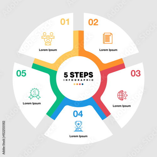 infographic template with 5 options for presentations business. Vector illustration Eps	

