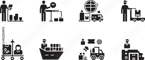 set of icons with a cross
