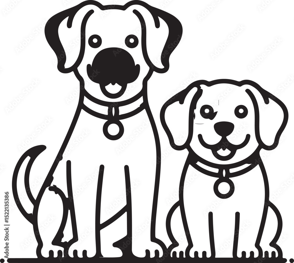 Fototapeta premium Dog silhouettes