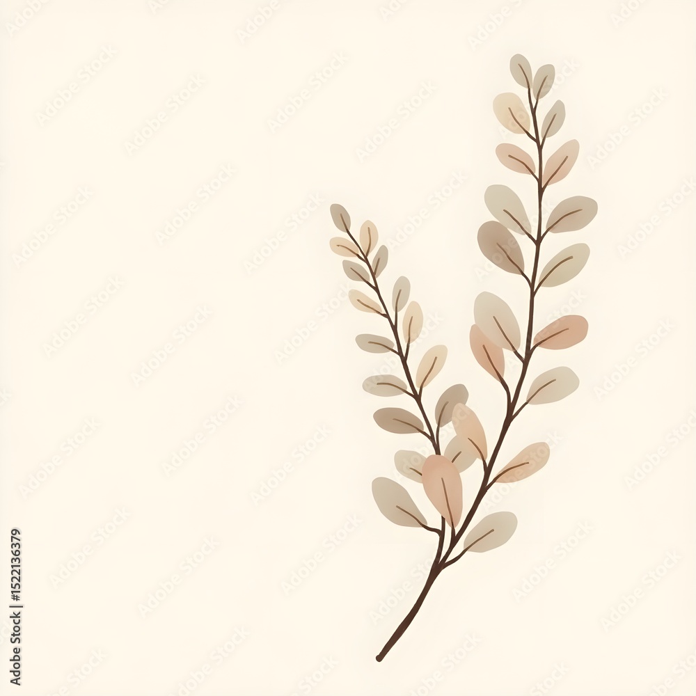 Fototapeta premium Dried Branch, Minimalist, Nature, Design Element, Rustic