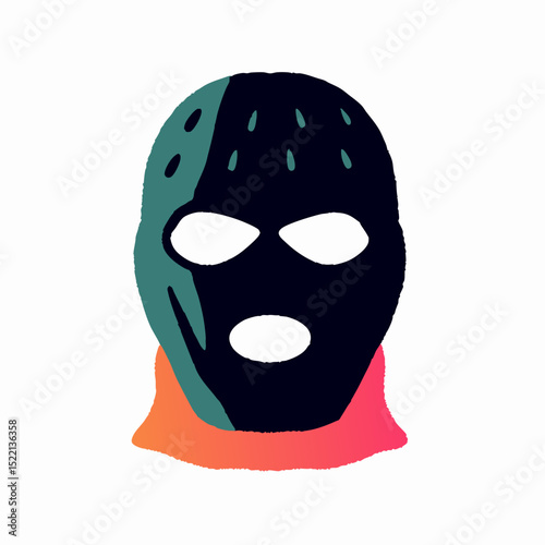 Colorful Illustrated Balaclava Mask Design