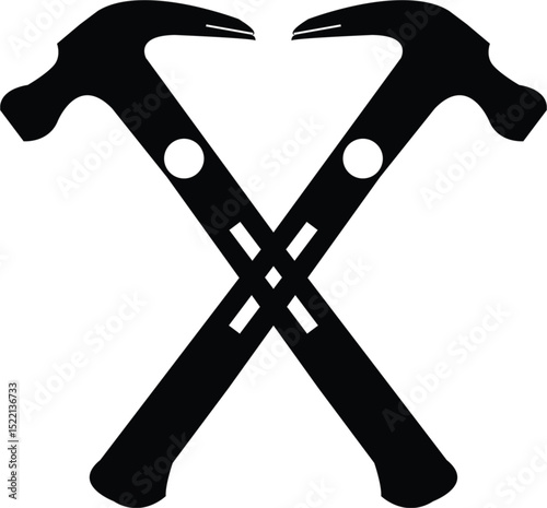 two crossed hammer  eps vector