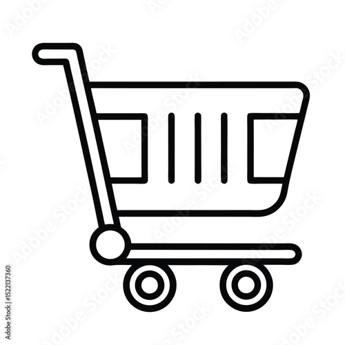 Shopping Cart Outline Vector Icon Free Downloadable Graphic for Websites and Apps