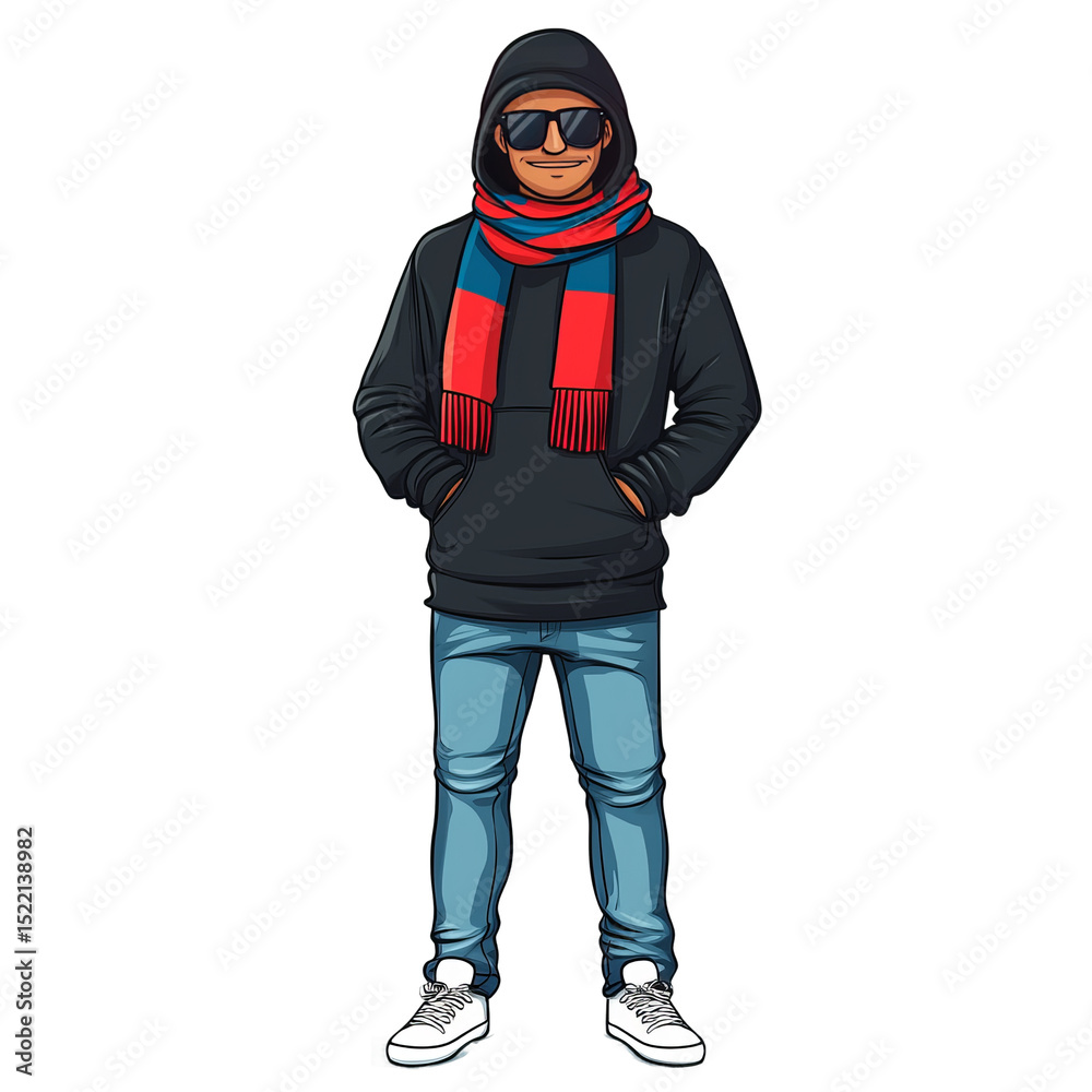 A stylish person confidently poses in a winter outfit, demonstrating a fusion of fashion-forward flair with a relaxed, approachable demeanor. A stylish person confidently poses in a winter outfit, demonstrating a fusion of fashion-forward flair with a relaxed, approachable demeanor.