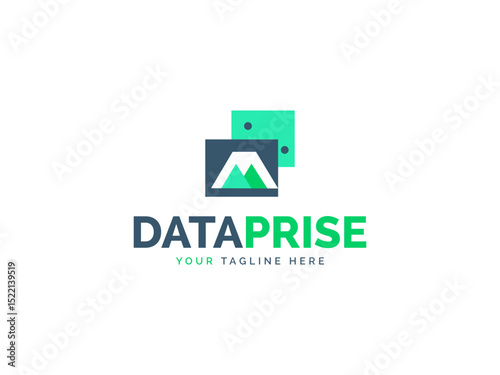  Solid icon vector illustration. For website design, logo, app, template, Growing graph icon and Dataprise logo Design.