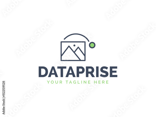  Solid icon vector illustration. For website design, logo, app, template, Growing graph icon and Dataprise logo Design.
