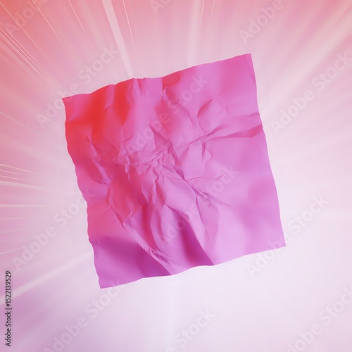 Pink Crumpled Paper Against a Radiant Background