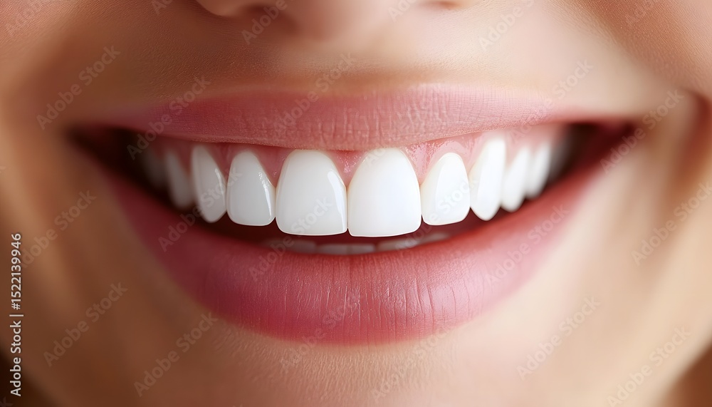 Fototapeta premium Close-up view of a bright, healthy smile.