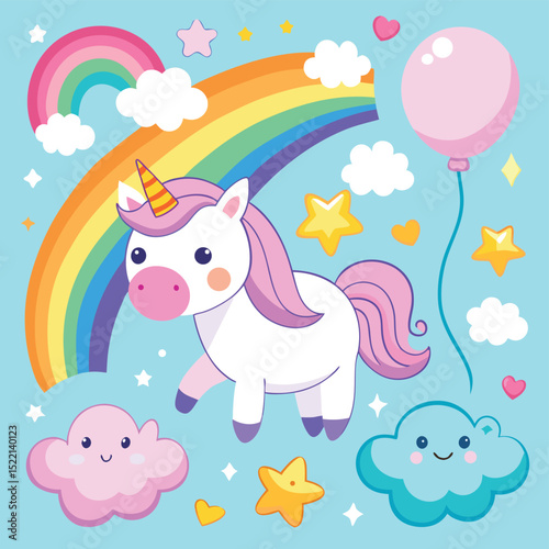 pig with a rainbow