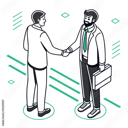 Business Deal Closing and Partnership Successful Negotiations on Both Sides
