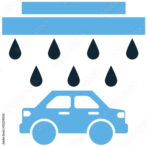 Washing car icon vector for cleaning service, vehicle hygiene, and maintenance care. Ideal for car wash illustrations, garage ads, and auto spa business visuals.