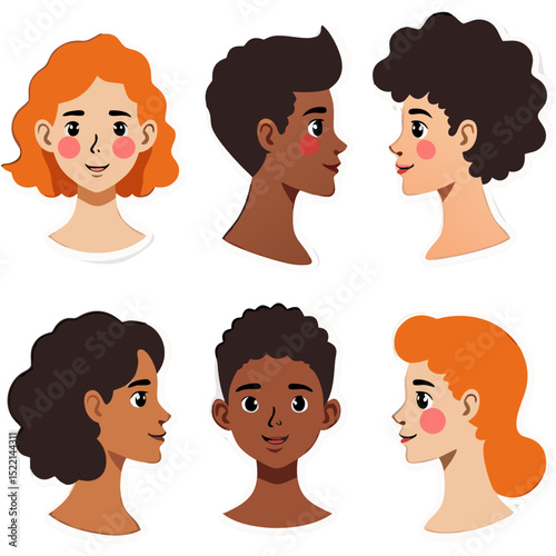 Diverse and inclusive illustration featuring portraits of various people with different skin tones against a dark background