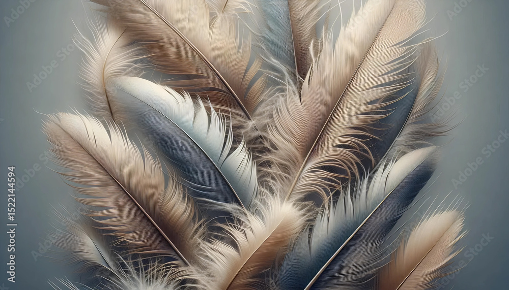 Fototapeta premium The organic feather texture, AI generated image