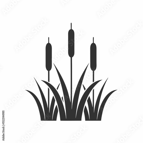 Eco-Friendly Cattail Graphic Simple Cattail Grass Cattail Plant Vector Design