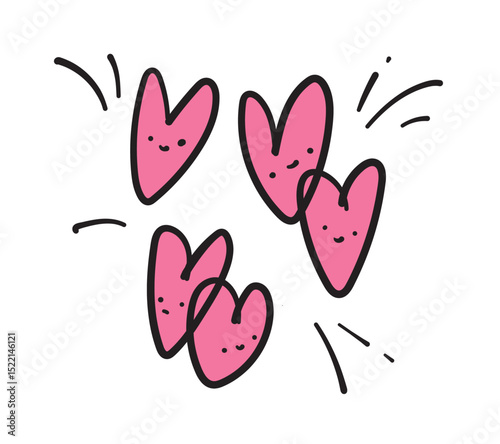(Heart) doodle Collection of hand drawn cute icon. Vector illustration.
